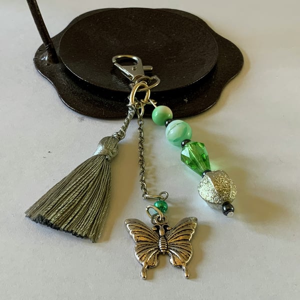 Butterfly & Tassel Bag Charm.