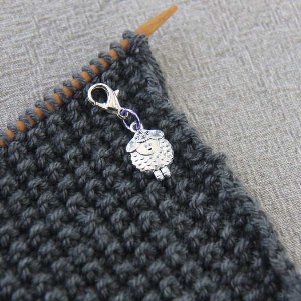 Sheep Removable Stitch Marker or Progress Keeper.