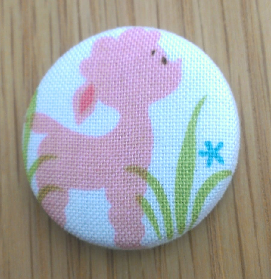 Pink Lamb Fabric Badge