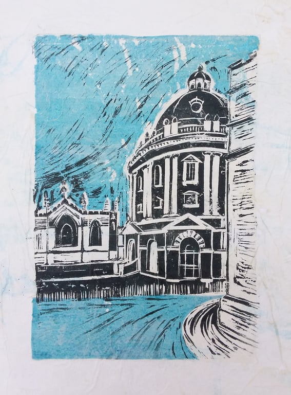 Radcliffe Camera Oxford - linoprint on tissue