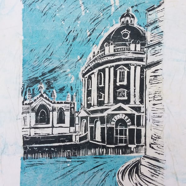 Radcliffe Camera Oxford - linoprint on tissue