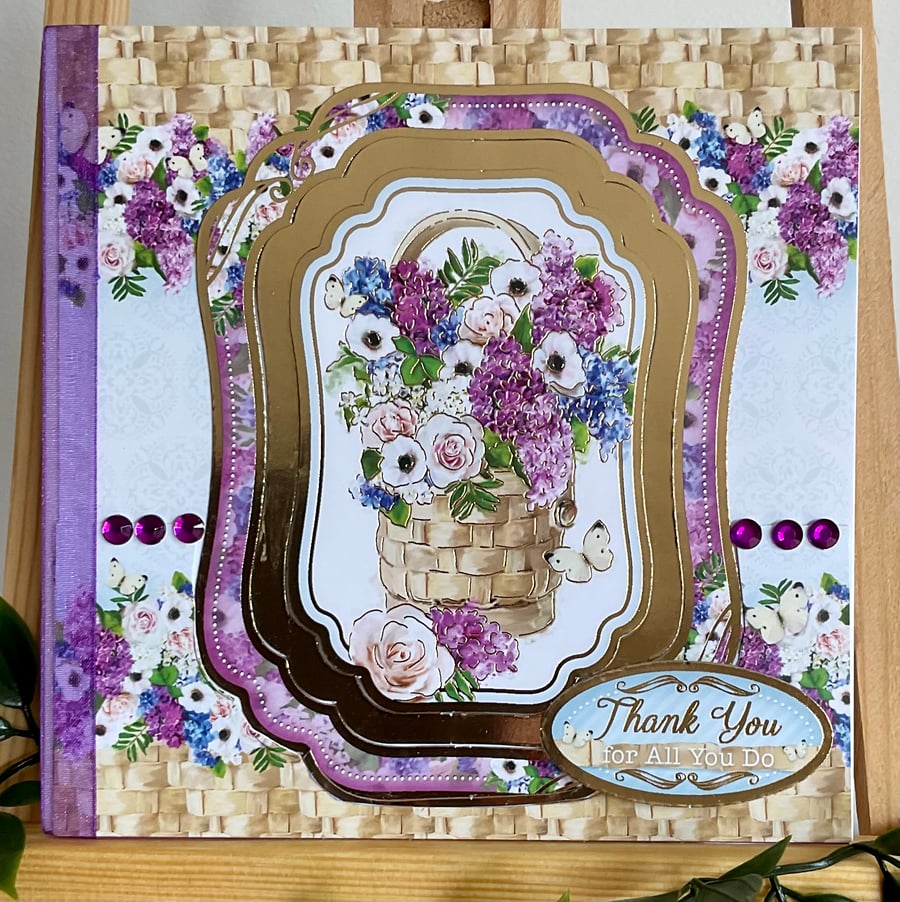 Thank You Card. Floral card to say Thank You.