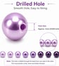 6mm, 8mm Purple Glass Pearl Beads, for Jewellery Making, Wedding Bridal Pearls - Image 3