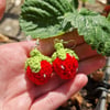 Strawberry Earrings, Fruit Earrings, Summer Jewellery, Red Earrings