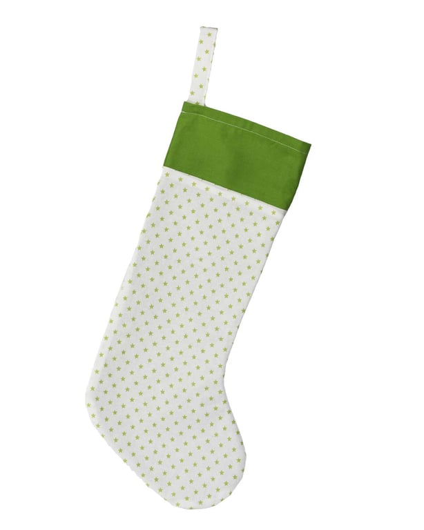 Handmade Christmas Stocking Stars Design, Green-Eco-Friendly-CST033