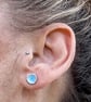Enamel Studs, light blue studs, round blue studs, gift for her, birthday gift,  - Image 5