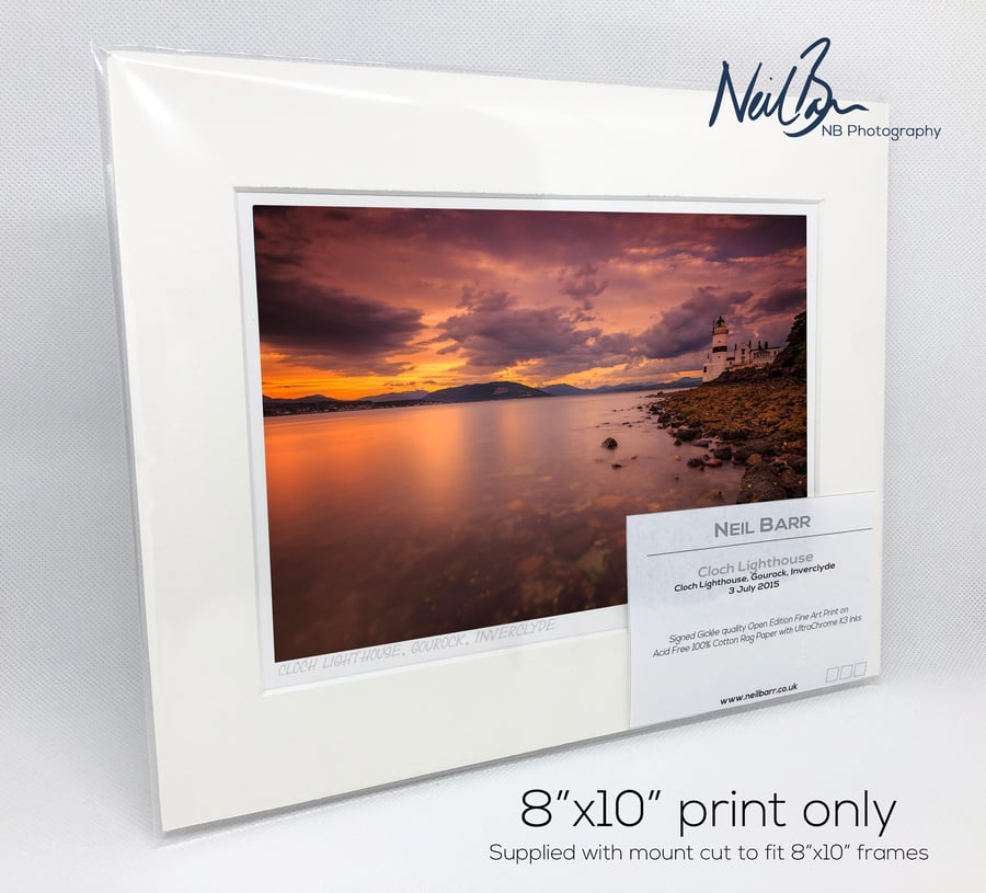 Cloch Lighthouse Gourock Inverclyde Scotland - A5 (10" x 8") Unframed Print