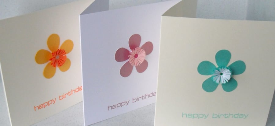 Quilled birthday cards - set of 3