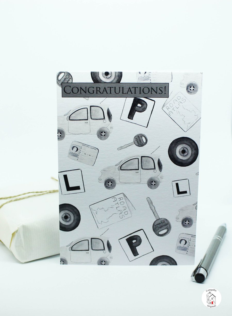 Passed Driving Test Card - Print From Original Hand Painted Illustrations 
