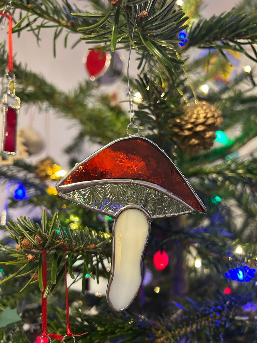 Christmas mushrooms - stained glass fungi!