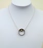 Copper and Silver Ring Pendant with Mobile Pearl Bead - Image 5