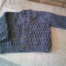 22 inch Dark Denim Blue Round Neck Cardigan