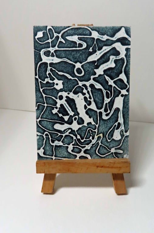 ACEO Doodle 4 Original Collagraph Print Art OOAK 