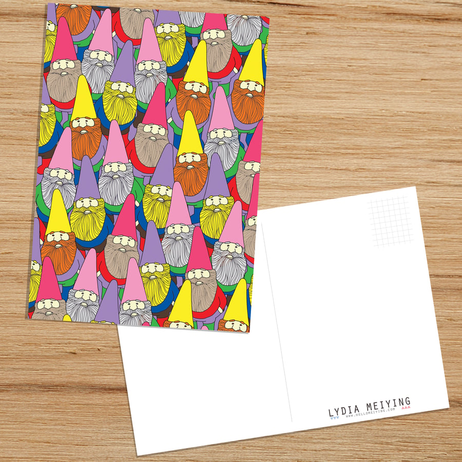 Mister Gnome, Patterned Postcard