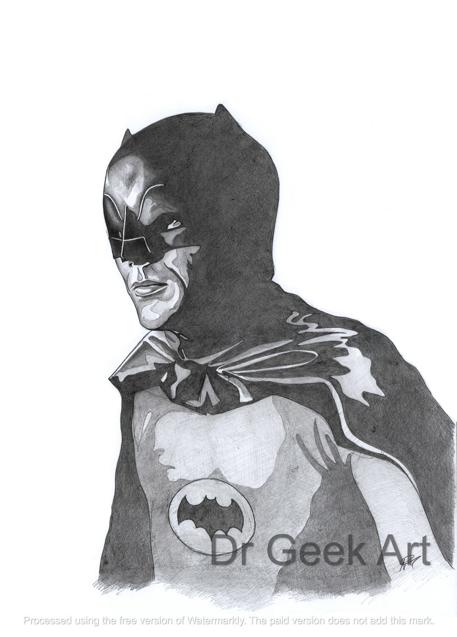 Bat Man retro drawing