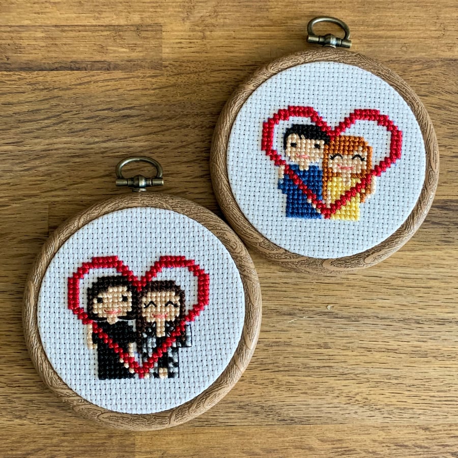 Stitch People Heart Frame Portrait