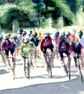 Tour of Britain Peloton – original watercolour painting, mounted but unframed - Image 1