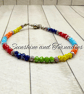  Handmade Rainbow Beaded Bracelet – Colourful 3x4mm Faceted Glass Bead Jewellery - Image 4