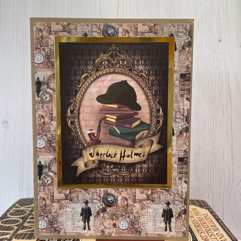 Library - Greeting Card - Sherlock Holmes by Carolee Crafts PB11 - 0032