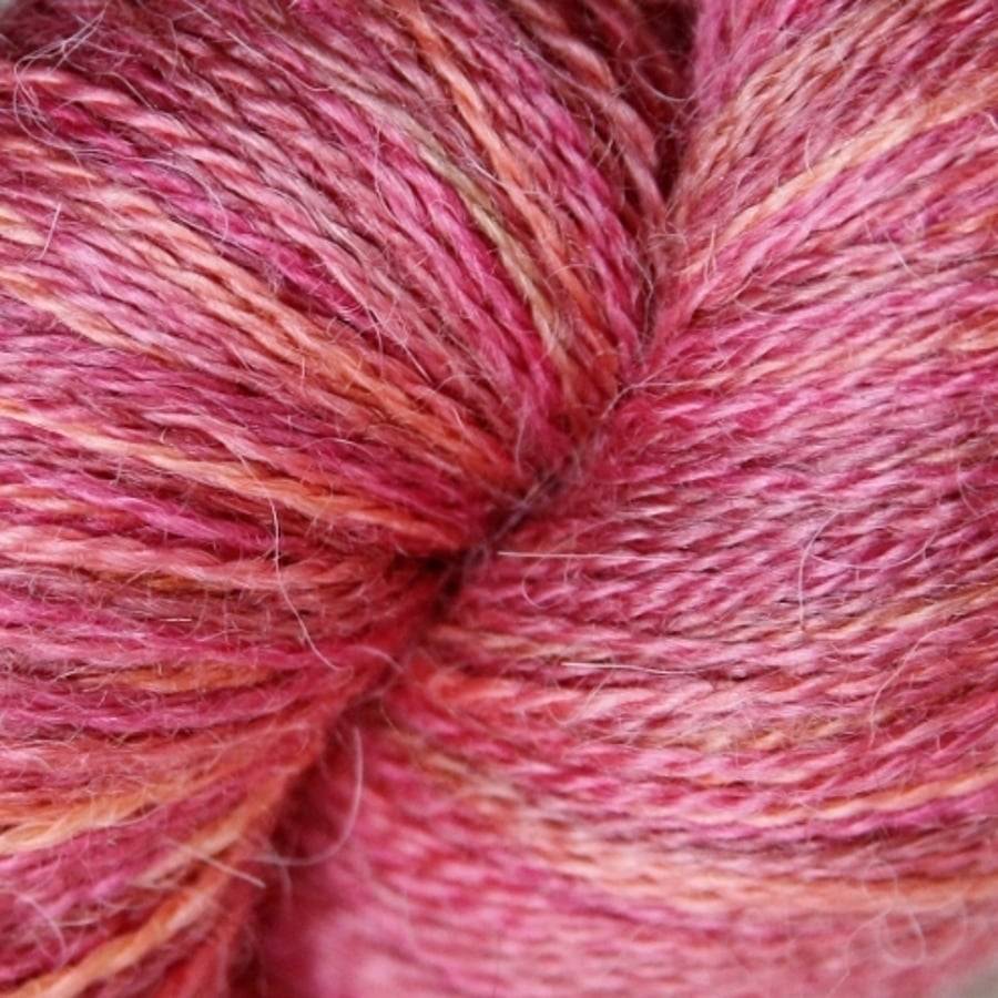Rose Petal Jelly - silky baby alpaca laceweight yarn