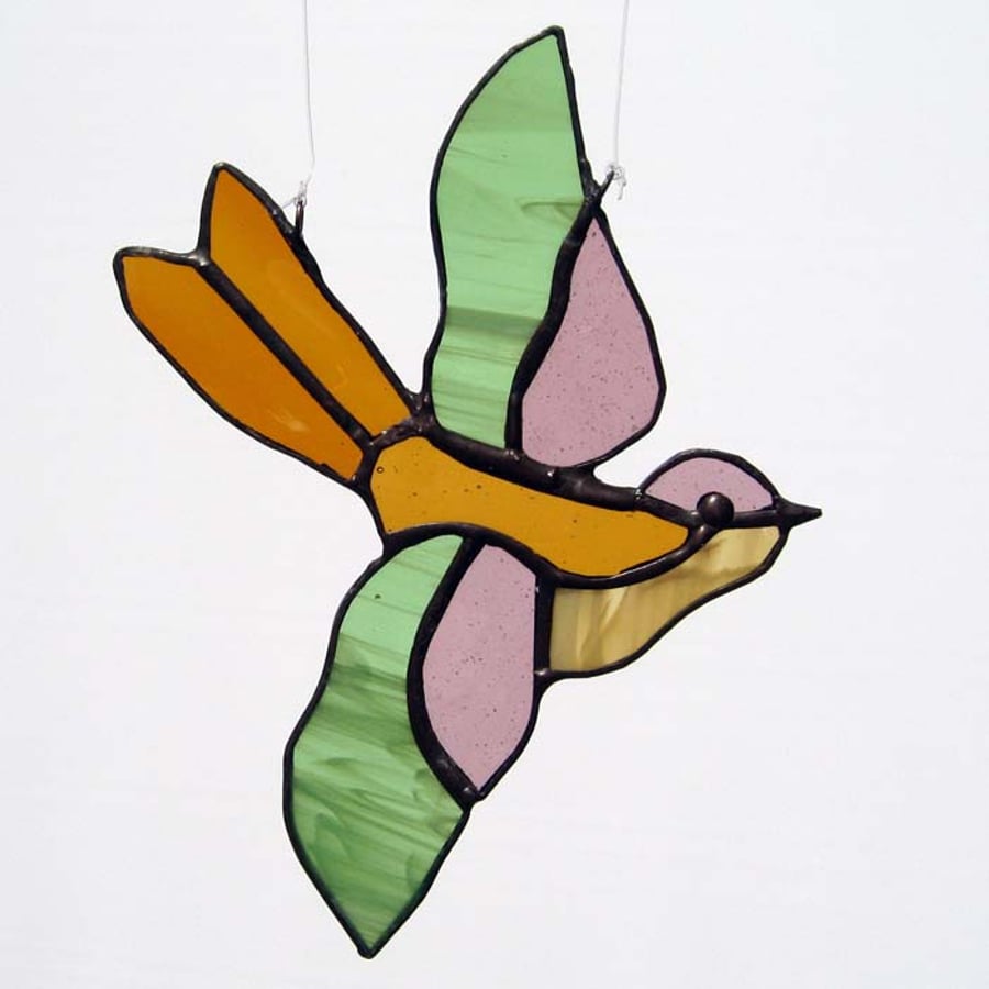 Little Bird Light Catcher - Amber, Green & Rose-Purple
