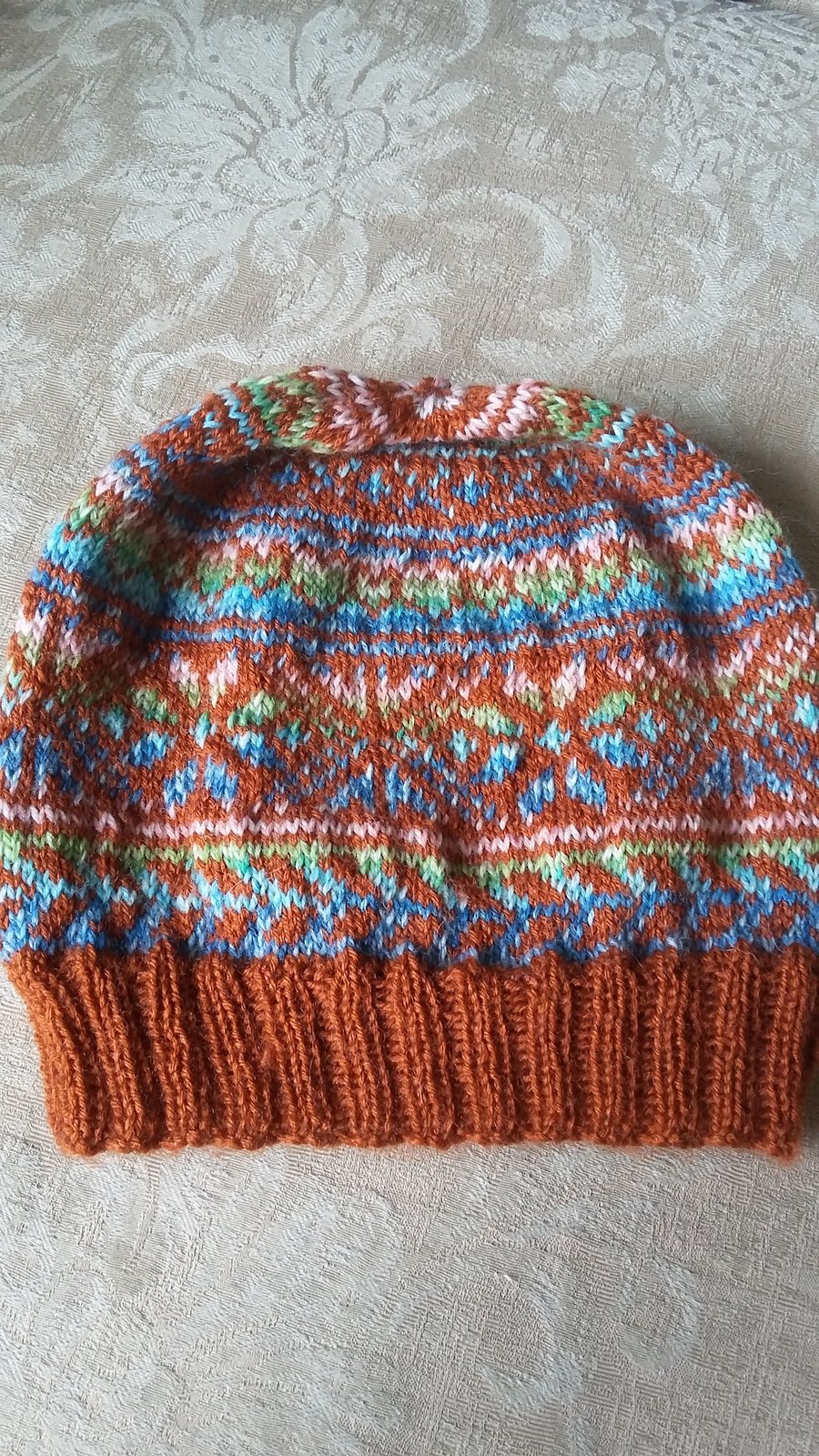 Hand knitted fair isle hat