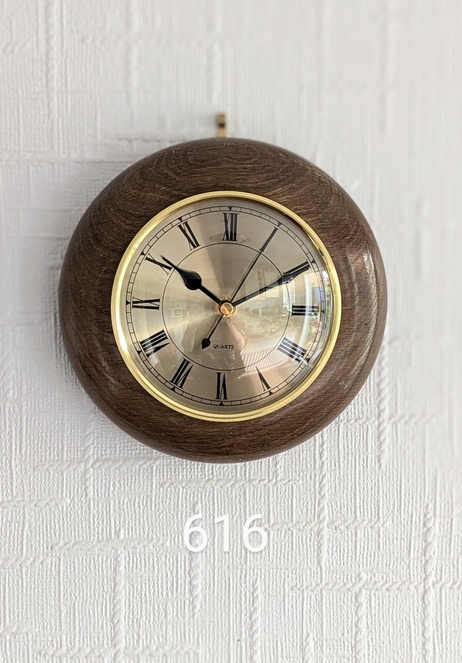 Antique Oak and Gold Wall Clock 