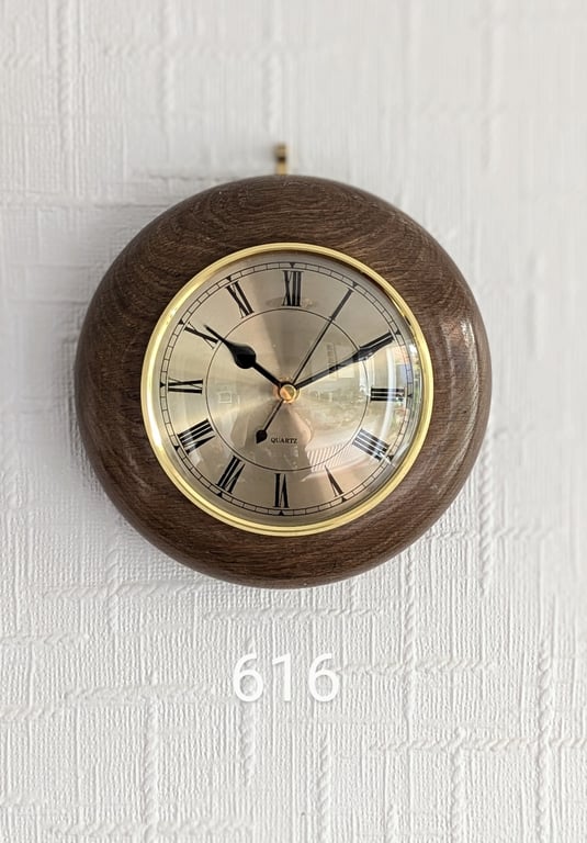 Antique Oak and Gold Wall Clock 