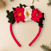 Poinsettia Headband, Christmas Flower Headband, Christmas Hairband, Headband