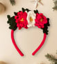 Poinsettia Headband, Christmas Flower Headband, Christmas Hairband, Headband