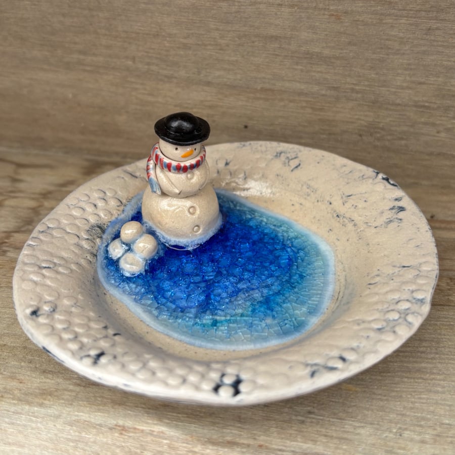Snowman dish