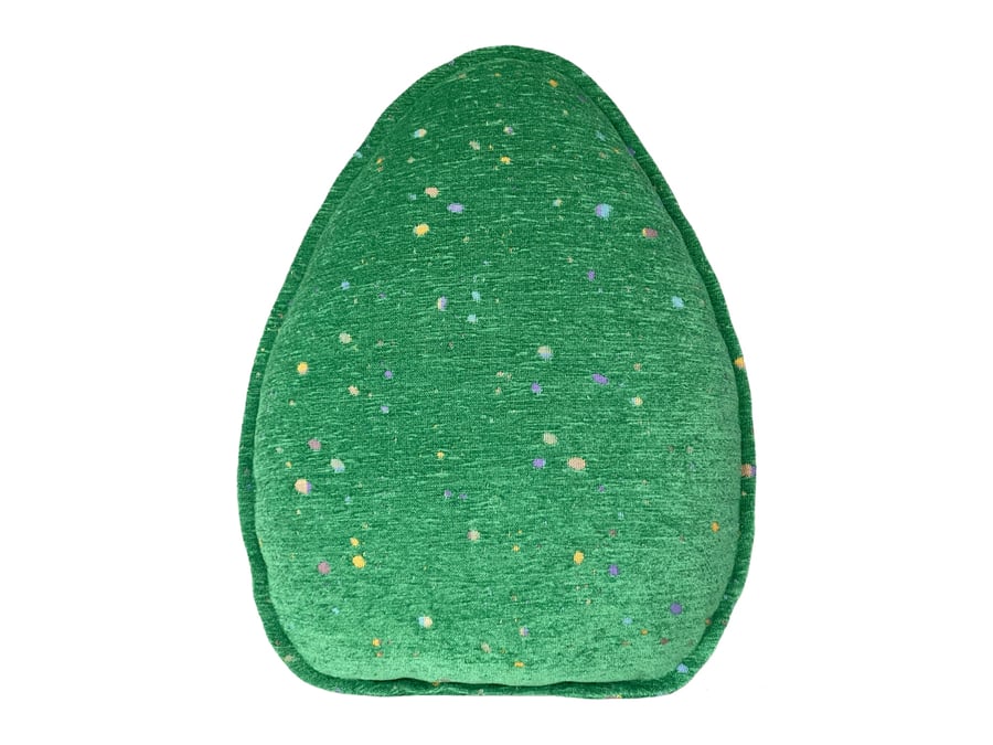 Easter Egg Shaped Cushion Galaxy Emerald Green Chenille Egg Pillow Spring Decor