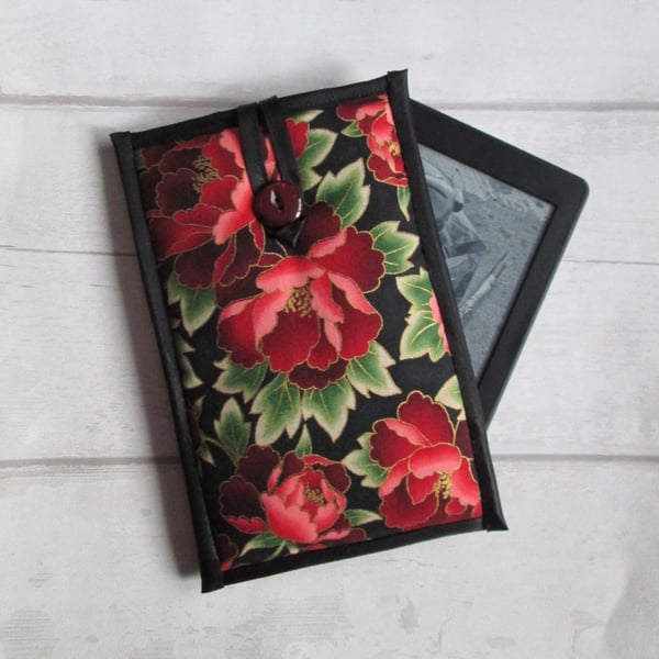 Red Paeony Kindle, E-reader or Small Tablet Case