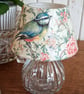 Glass Lamp Tealight Holder Roses Bird