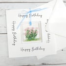 Fused Glass Chrysanthemums Keepsake Card 