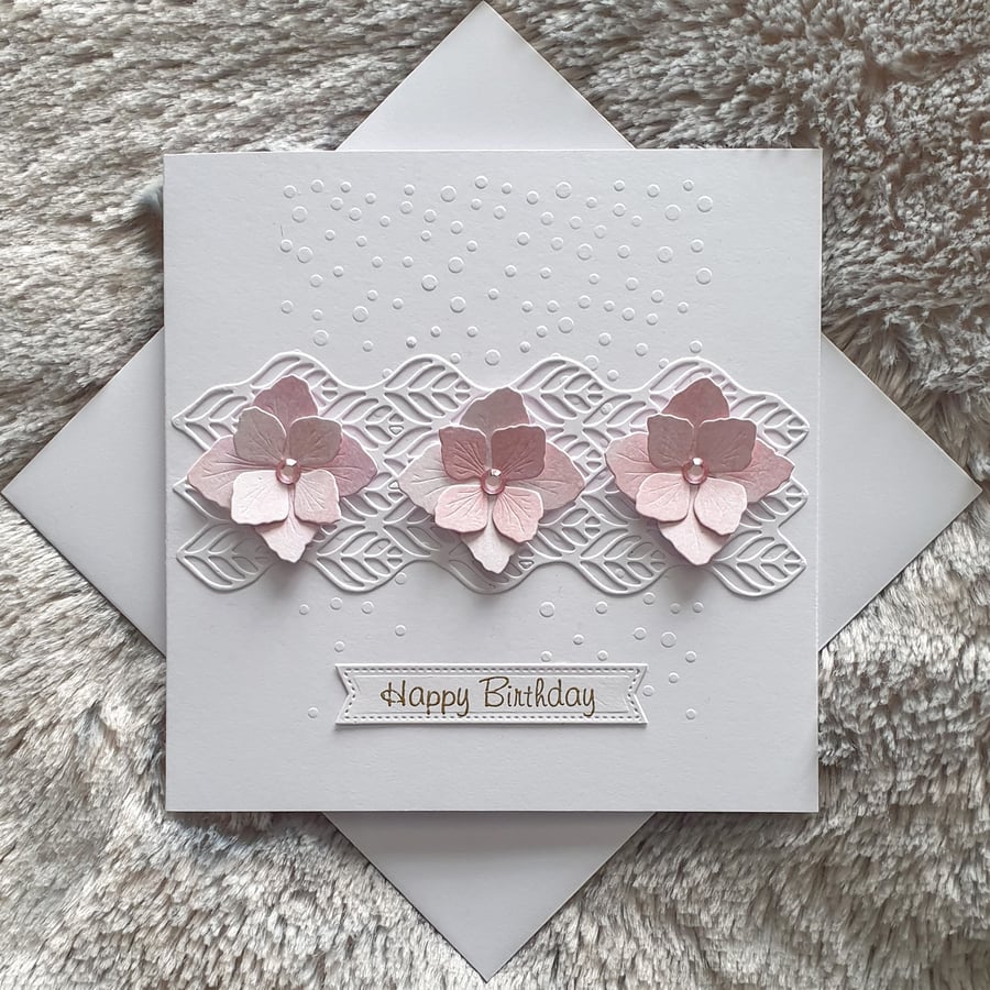 Birthday Card - Pink Flowers