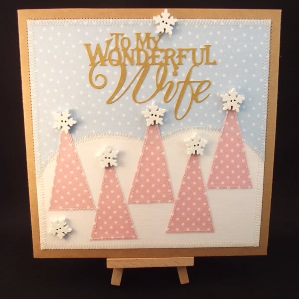 My Wonderful Wife Fabric Christmas card