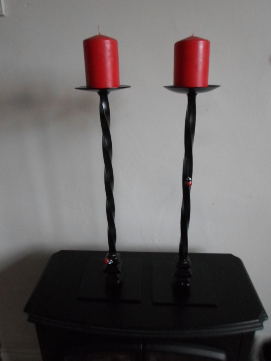 Candle Holders..............Wrought Iron Folksy