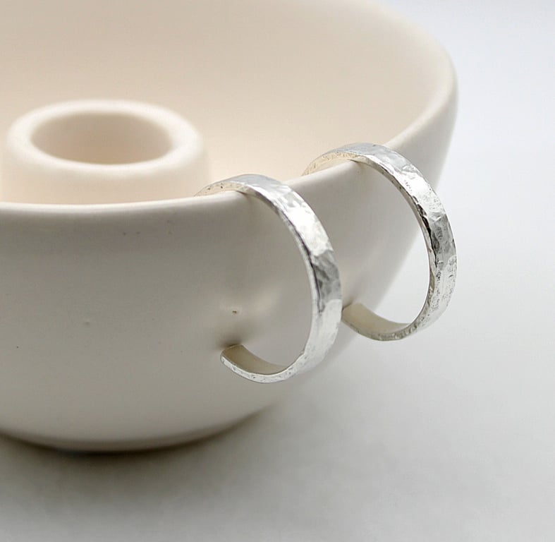 Sterling Silver Wide Hoops