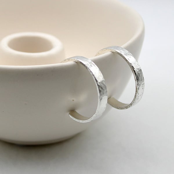 Sterling Silver Wide Hoops