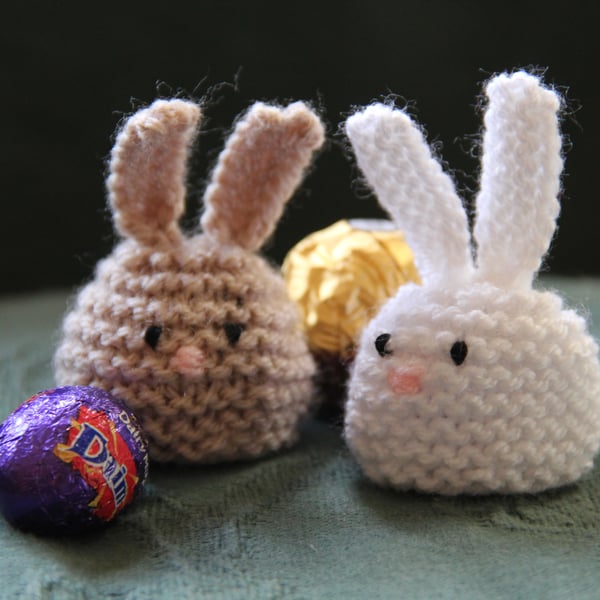 Hand Knitted Bunny Sweetie Holder