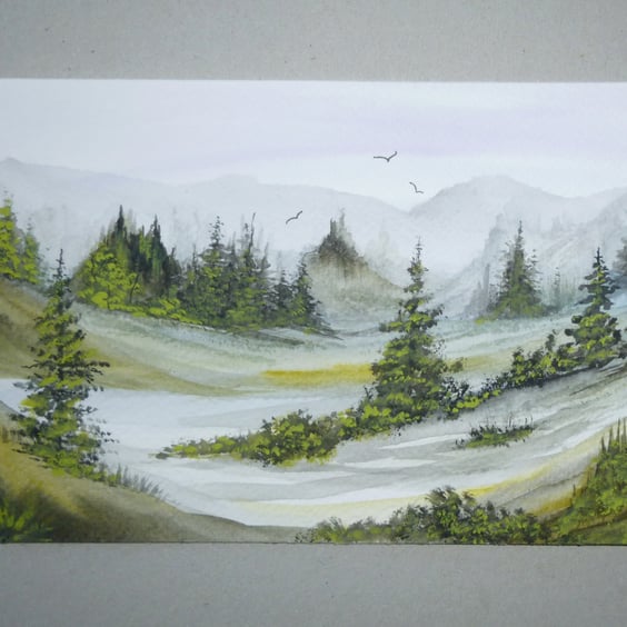 original art hand painted watercolour landscape ( ref FA 22 A5)