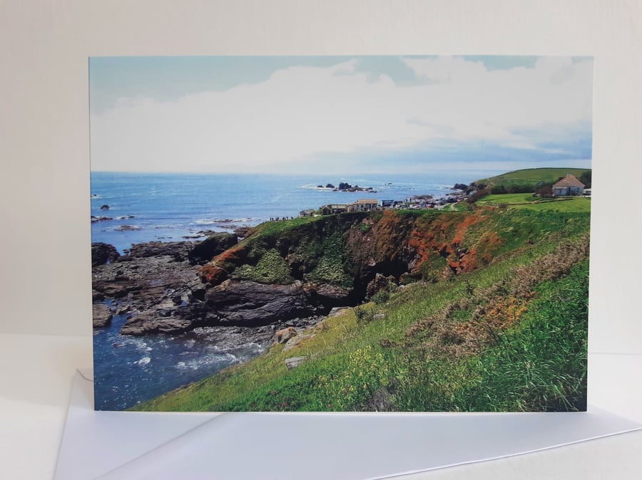 Coastal clifftop walk - landscape greeting card