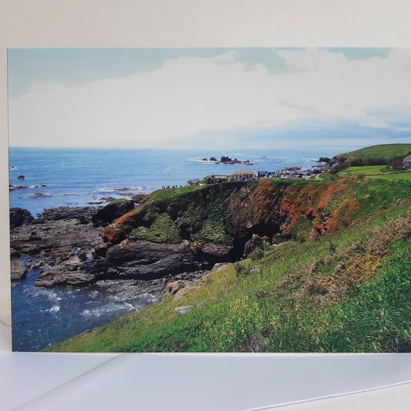 Coastal clifftop walk - landscape greeting card