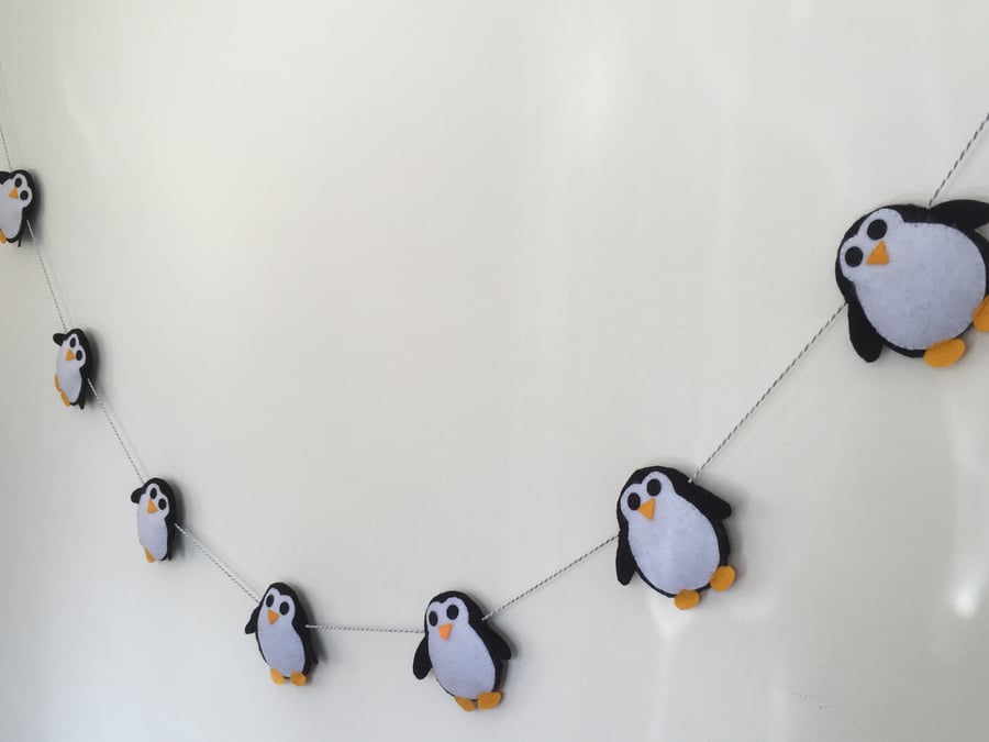 Penguin Bunting, Animal Lovers, Gift, Garland, Kids Room, Nursery,Baby Shower
