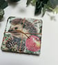 Slate Coasters Set of 2 - Decoupage Hedgehog, Kitchen, Gift Idea, Upcycled - Image 1