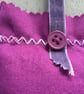 Hand Embroidered Flower Button Lavender Bag - Image 3