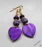 Mother of Pearl,  Abalone Shell & Shell Pearl Earrings Gold Plated - Image 2