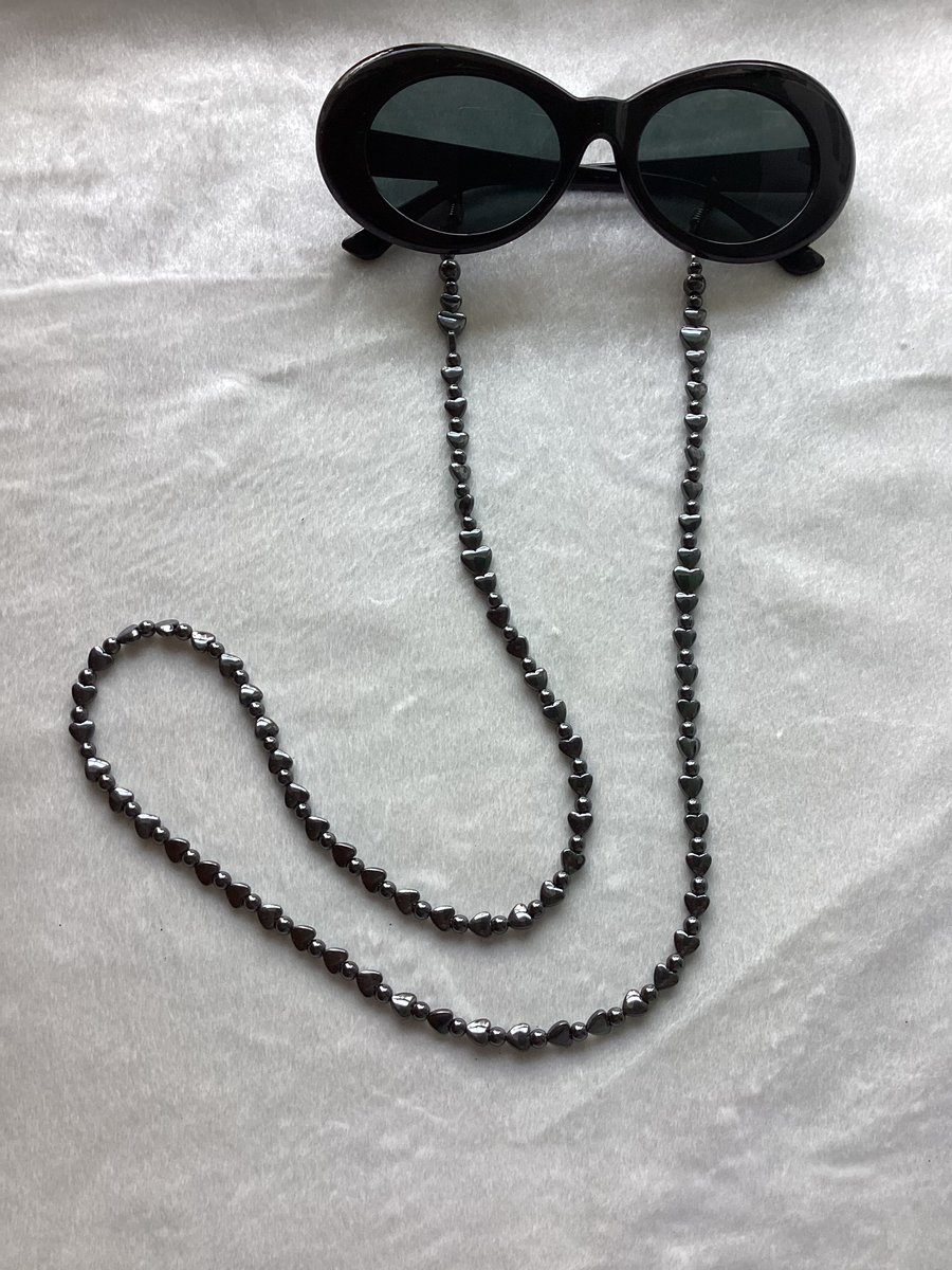 Hematite glasses lanyard