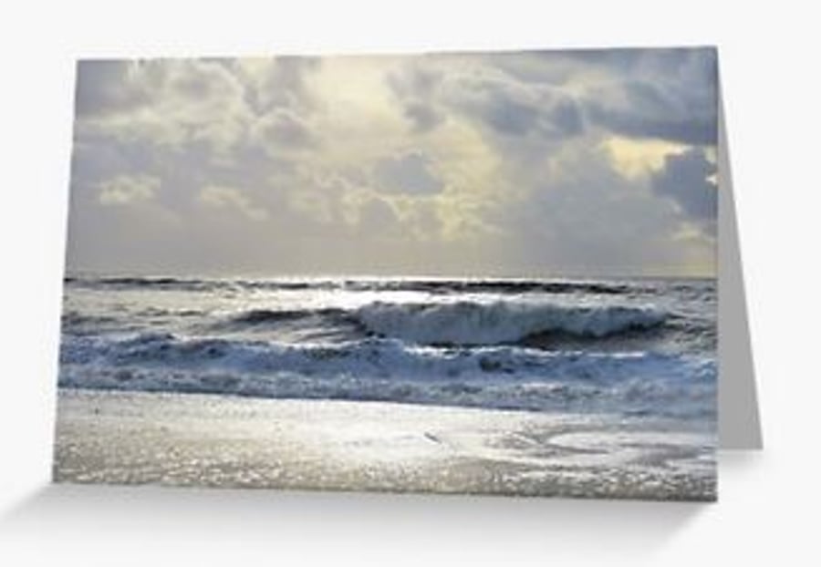 Tidal I blank seaside beach photographic greeting card notelet